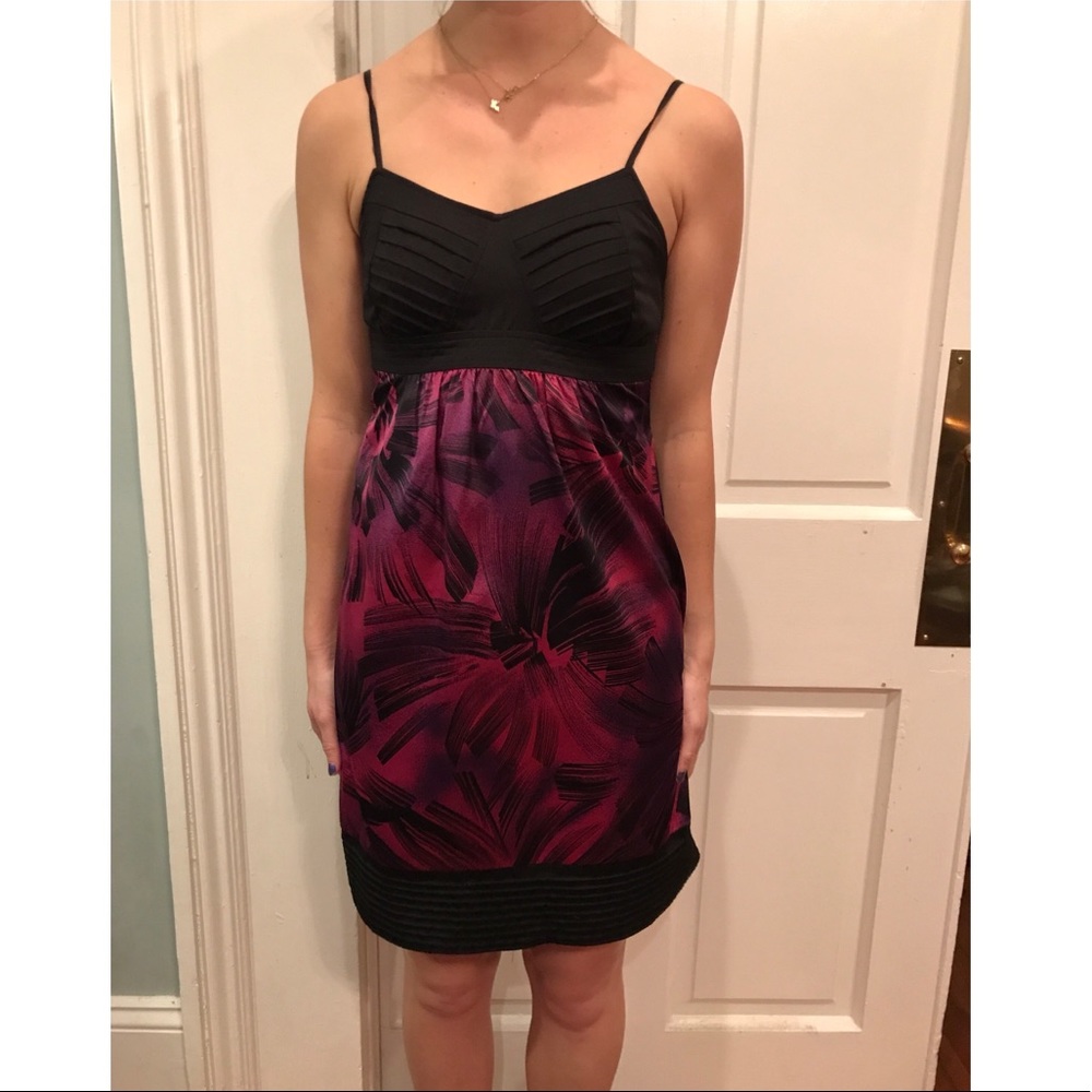 Black and fuchsia floral dress - European